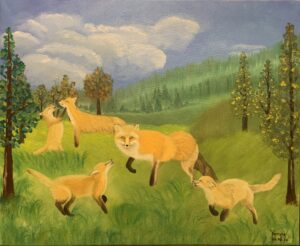 YAOart-oilpainting-FOX family