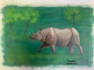 YAOart-oilpainting-Rhino