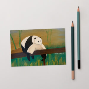 Oil Painting Panda Postcard