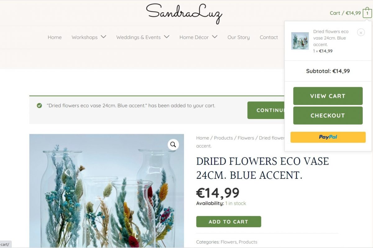 sandraluz-ecommerce productpage
